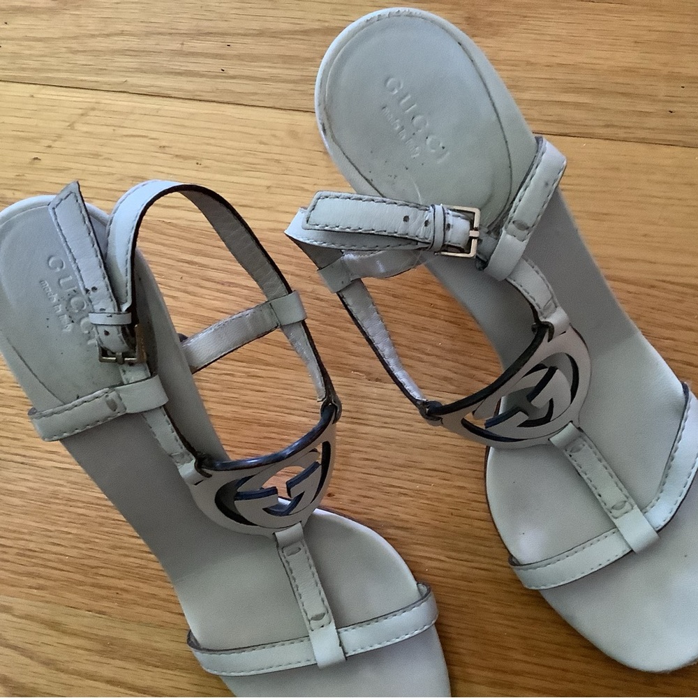 Gucci White Heels